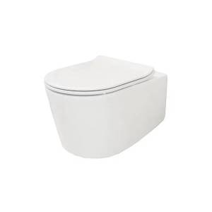 Унитаз подвесной Creo Ceramique Rennes 2.0 COMBO-RE1100R с RE1001T безободковый, с крышкой-сиденьем микролифт