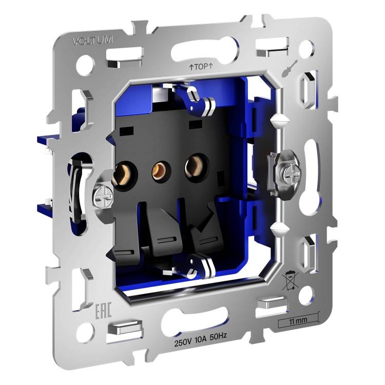 Механизм розетки 1-местной с заземлением Voltum S70 VLS0401M