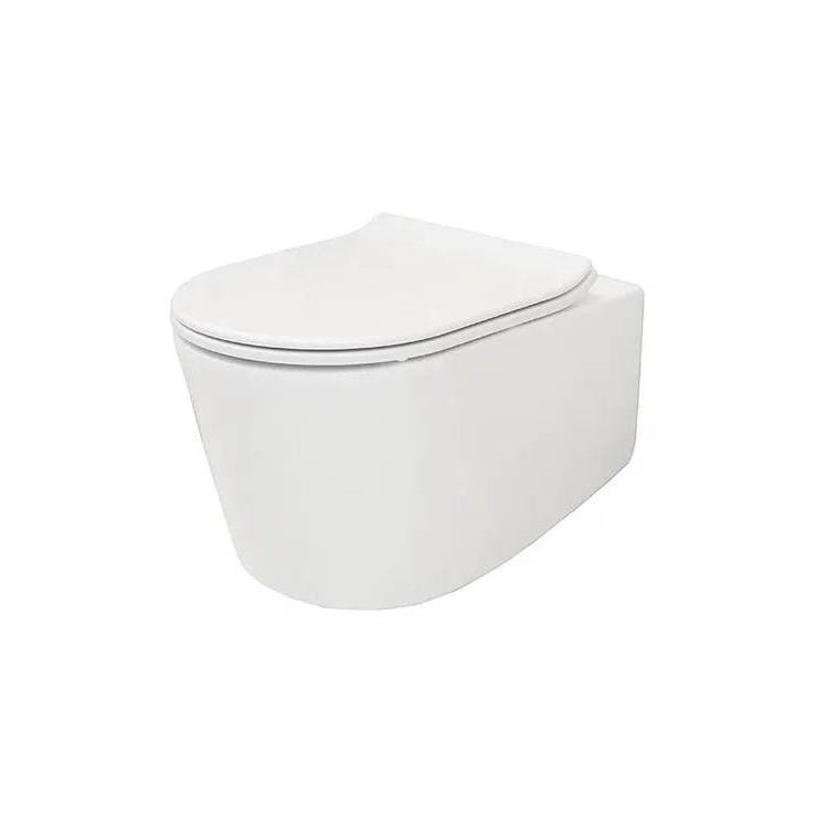 Унитаз подвесной Creo Ceramique Rennes 2.0 COMBO-RE1100R с RE1001T безободковый, с крышкой-сиденьем микролифт