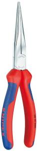 Плоскогубцы KNIPEX механика, плоскокруглые губки с крестовой насечкой, 200 мм, хром, 2К ручки