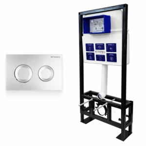Система инсталляции для унитазов Bettoserb Sava Free Standing SFS40006468 клавиша смыва хром матовый
