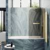 Шторка на ванну MaybahGlass MGV-784-3 70x140, поворотная, стекло бронза матовая 6 мм, профиль золото, с полотенцедержателем фото 3