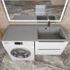 Раковина Uperwood Cosmos Quartz RCosmos Quartz120RS над стиральной машиной, правая, серый шелк, 120x48 фото 4