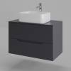 Тумба с раковиной Orange Line Li-80TugMDF+B02-460W графит матовый, 80.5 см фото 3