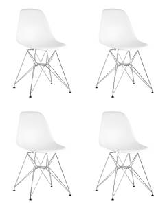 Набор из 4 стульев Stool Group Eames DSR DC-20101301 white X4 белый