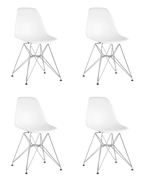 Набор из 4 стульев Stool Group Eames DSR DC-20101301 white X4 белый