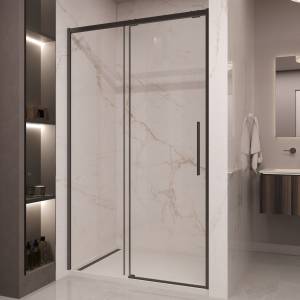 Душевая дверь в нишу Vincea Stella VDS-1ST150CLB профиль черный, стекло прозрачное, 150x200