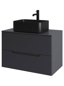 Тумба с раковиной Orange Line Li-80TugMDF+B02-460MB графит матовый, 80.5 см
