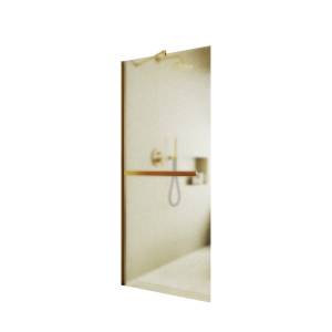 Душевая перегородка MaybahGlass MGD-731-3ш 79x195, стекло сатин 8 мм, профиль золото