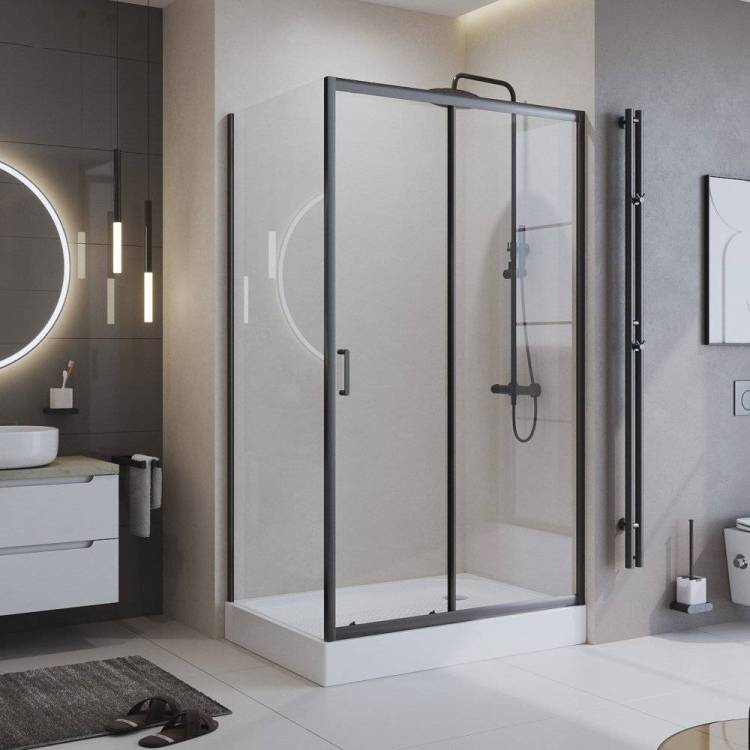 Душевой уголок BelBagno Uno-195 UNO-195-AH-1-100/80-P-Cr хром