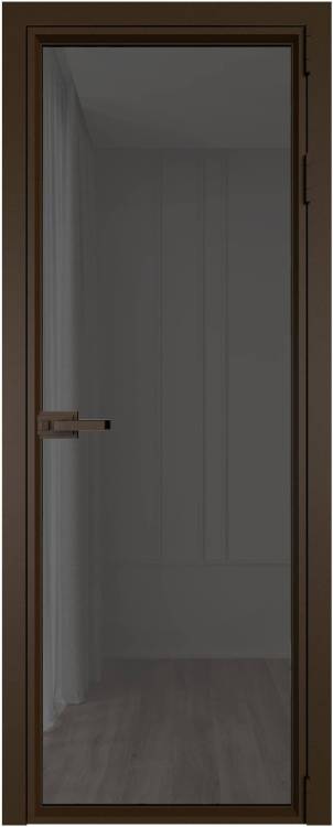 Межкомнатная дверь Profil Doors 1 AV цвет профиля Деорэ, стекло безопасное 6 мм тонированное 600x2000