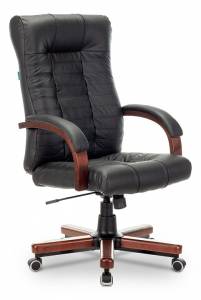 Кресло для руководителя Бюрократ KB-10 Walnut 1391322 черный