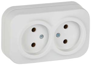 Розетка 2-местная IEK Glory ERH20-K01M-10 белый матовый