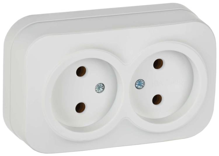 Розетка 2-местная IEK Glory ERH20-K01M-10 белый матовый