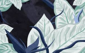 3D Фотообои Artegrafico «Крупные листья в холодных тонах» AVG-010 песок