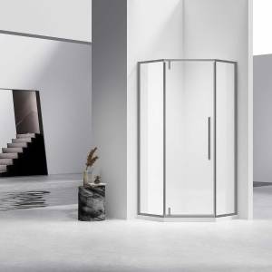 Душевой уголок Vincea Slim-N VSP-4SN900CLGM профиль вороненая сталь, стекло прозрачное, 90x90x195