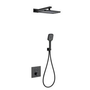 Душевой комплект Wonzon & Woghand WW-D2017-B-MB черный, с термостатом