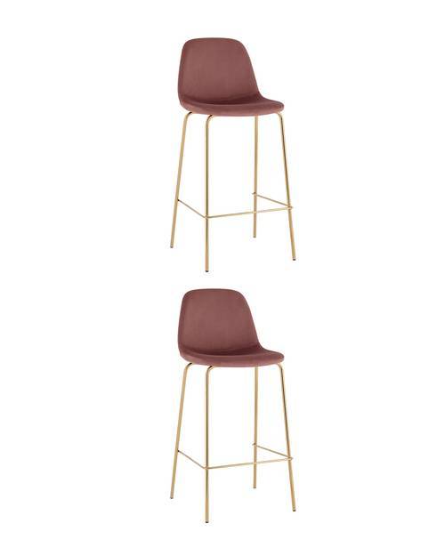 Набор из 2 барных стульев Stool Group Валенсия SN OS-001B HLR-44 gl X2 пыльно-розовый, золотые ножки