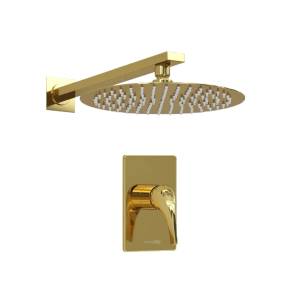 Душевой комплект Wasserkraft A71183 с верхней душевой насадкой, золотой, встраиваемый