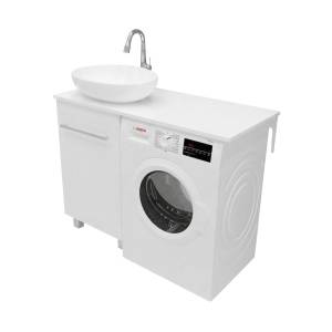 Тумба с раковиной 1MarKa Wash со столешницей, белый глянец