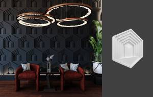 Гипсовая панель Deco Line Design Line Hexagon Temple 69.3x10x60