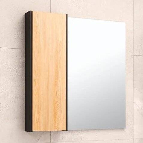 Зеркало Runo Мальта 70, дуб, черный