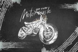 3D Фотообои Artegrafico «Стильный байк мелом» PD-005 канвас