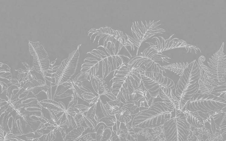 3D Фотообои Artegrafico «Золотистые тропики в сером исполнении» LST-033 акварель