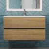 Тумба с раковиной Uperwood Barsa подвесная, черная, дуб сонома, 90 см фото 4