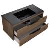 Тумба с раковиной Vincea Chiara 2D 1000 2 выкатных ящика, T.Oak, раковина черная фото 2
