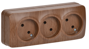 Розетка 3-местная IEK Glory ERH30-K24-10 дуб