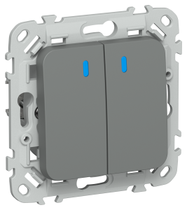 Выключатель 2-клавишный IEK Flite FI-V20-1-10-1-K80 мокрый асфальт