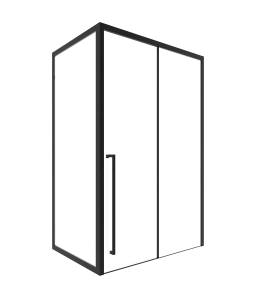 Душевой уголок Timo T56L+T65 профиль черный, стекло прозрачное, 100x120x200