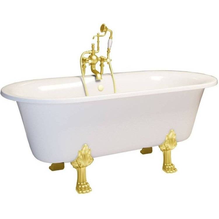 Ванна из искусственного камня Фэма Феррара 2 170x80 с золотыми ножками