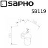 Диспенсер SAPHO SAMBA стеклянный для мыла 150 мл, настенный, матовое стекло, хром фото 2