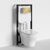 Унитаз с инсталляцией Wasserkraft Аллер (Aller) 10TLT.010.ME.MG02.H001 безободковый, сиденье микролифт, кнопка золото матовое фото 2
