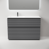 Тумба с раковиной Sancos Folk Floor напольная, 120x45x87, левая, c двумя ящиками оснащенными доводчиками, Grey soft фото 5