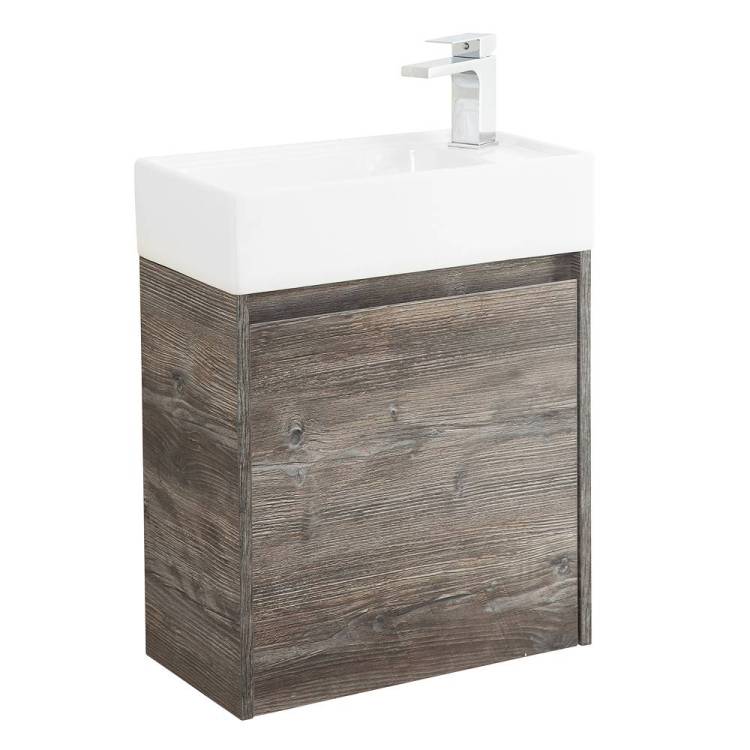 Тумба под раковину Belbagno Kraft Mini KRAFT MINI-500/260-1A-SO-PP-L 45x25x50 Pino Pasadena подвесная с распашной дверцей, левосторонняя