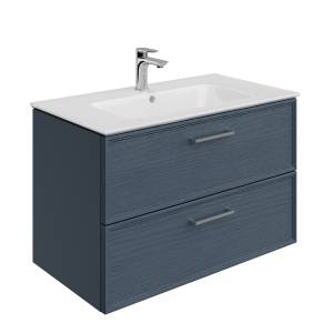 Тумба под раковину Kerama Marazzi Piano Classic PIA.CL.85\BLU.M подвесная 85 см, 2 ящика, ясень синий матовый