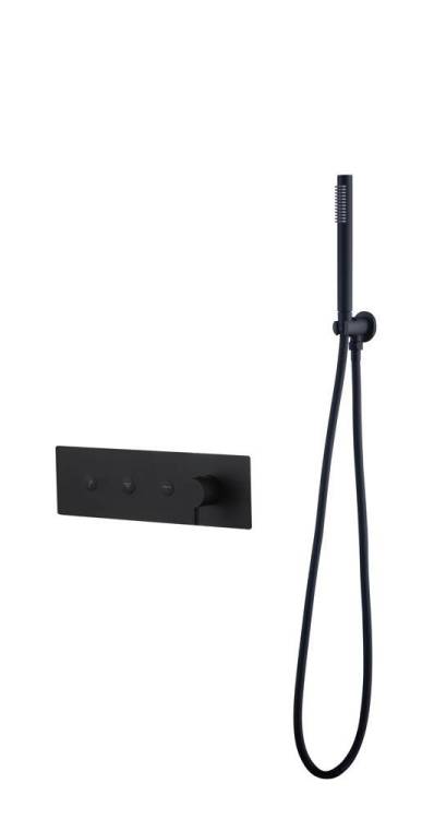 Смеситель для ванны и душа Boheme Fusion 130-SYS-B с ручным душем, Black