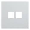 Лицевая панель для двойной информационной розетки Rikett 35442 SV серебро