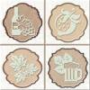 Декор Absolut Keramika Monocolor Set Autumn Fosker (4pzs) 10x10
