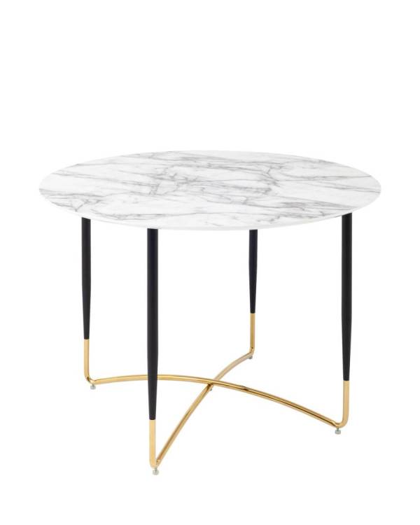 Стол обеденный Stool Group Даймакс FDC9283 DUAL белый мрамор 110x110x77