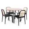 Стул Tetchair Freya 24410 черный, дерево вяз, ротанг, ткань лён фото 10