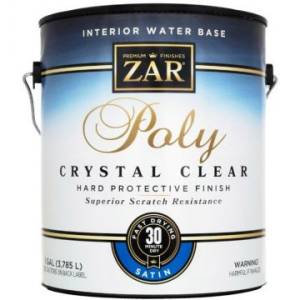 Полиуретановый лак ZAR Poly Crystal Clear Interior Water Base полуматовый 3.78 л