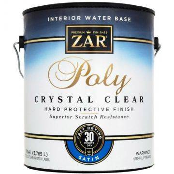 Полиуретановый лак ZAR Poly Crystal Clear Interior Water Base полуматовый 3.78 л