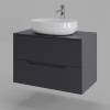 Тумба с раковиной Orange Line Li-80TugMDF+B05-520W графит матовый, 80.5 см фото 3