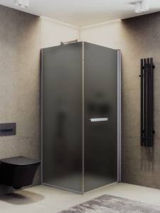 Душевой уголок MaybahGlass MGY-1322-5 профиль хром матовый, стекло графит матовый, 90x90x197.5