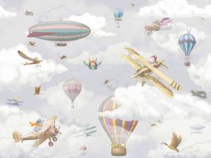 3D Фотообои Artegrafico «Воздушная регата» KID-188 акварель