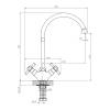 Смеситель для кухни Decoroom DR51 DR51028-Red двуручный с высоким повортным изливом Хром/красный фото 2